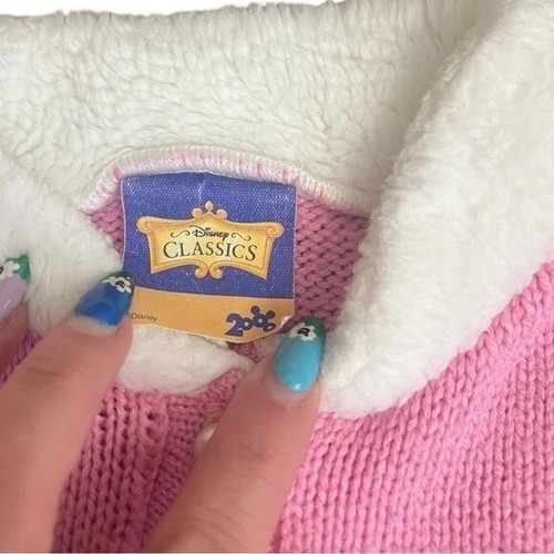 Vintage RARE Disney Classics Pink & White Aristocats "Marie" Cardigan Sz L (4T) - Picture 5 of 9