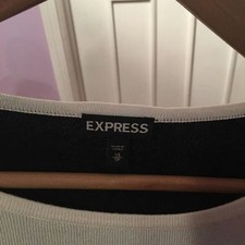 Express Scoop Neck Long Sleeve Sweater Dress Black Size XS