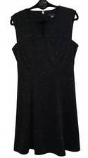Black & White Speckled A Line Sleeveless Dress Tommy Hilfiger