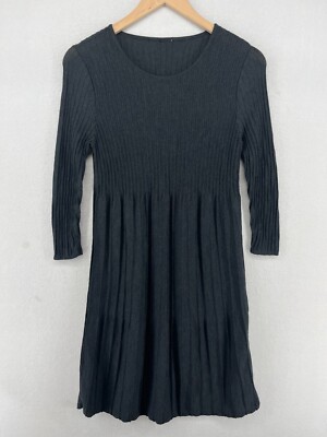 EILEEN FISHER Dress PP Petite Sweater Wool Ribbed Pleated Long Sleeve Gray | eBay EILEEN FISHER Dress PP Petite Sweater Wool Ribbed Pleated Long Sleeve Gray | eBay