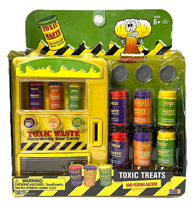 Toxic Waste Mini Toy Vending Machine 10 Piece Miniature Candy Mini