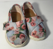 Rose pattern Toms toddler shoes, size T5, pre-owned