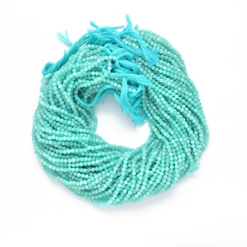 Natural Amazonite Faceted Round 3-3.5mm Beads 12.5" Strand - Bild 3 von 6