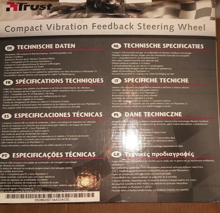 Trust Wheel Twin Shock 2 Videogiochi F1 2013 2010 WRC PES 2011 Cycling leggere - Immagine 2 di 4