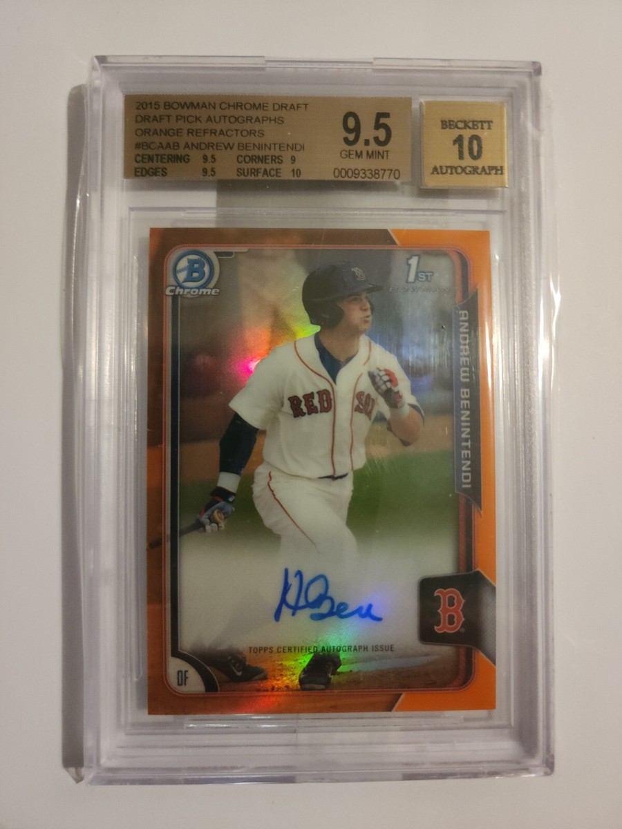 2015 Bowman Chrome Andrew Benintendi 1st Bowman Auto Orange