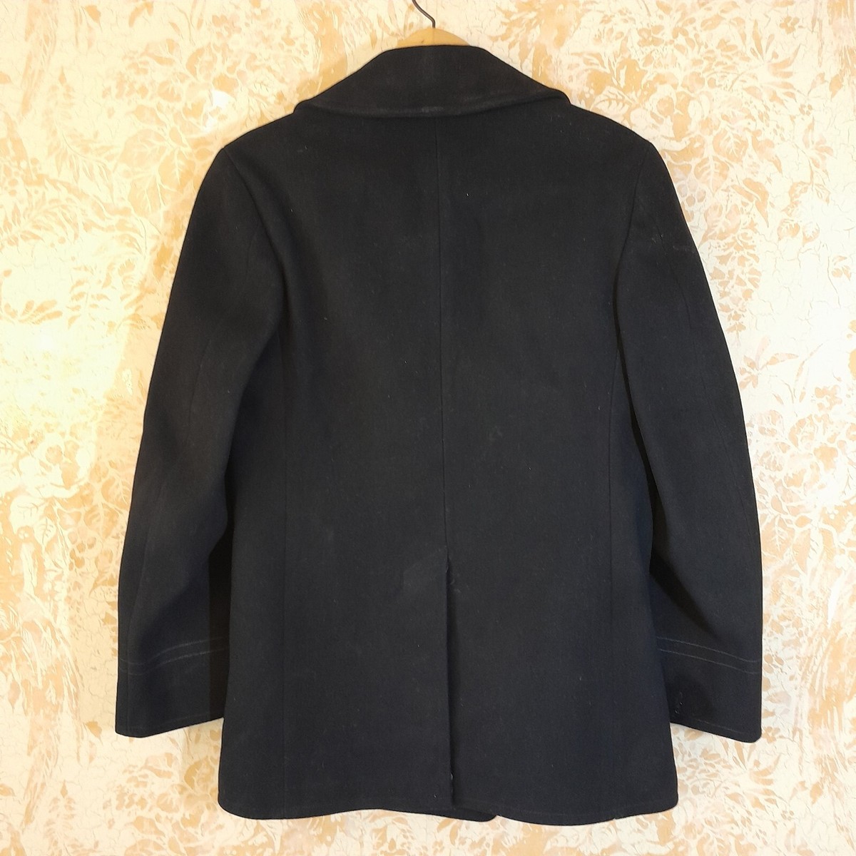 40s　NAVAL CLOTHING FACTORY PEA COAT BLK US Navy Peacoat Naval Clothing Factory Stenciled WW2 – Rare