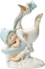 Storch mit Baby im Schuh blau 8 cm  HF 3780088