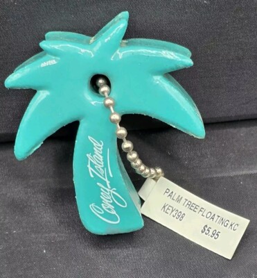 Coney Island Cincinnati Blue Palm Tree Floating Foam Keychain Amusement Park NEW
