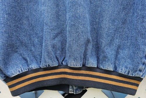 Vintage 90s L Dunbrooke Denim Jean Gatorade Embroidered Varsity Large Jacket VTG - Picture 14 of 22