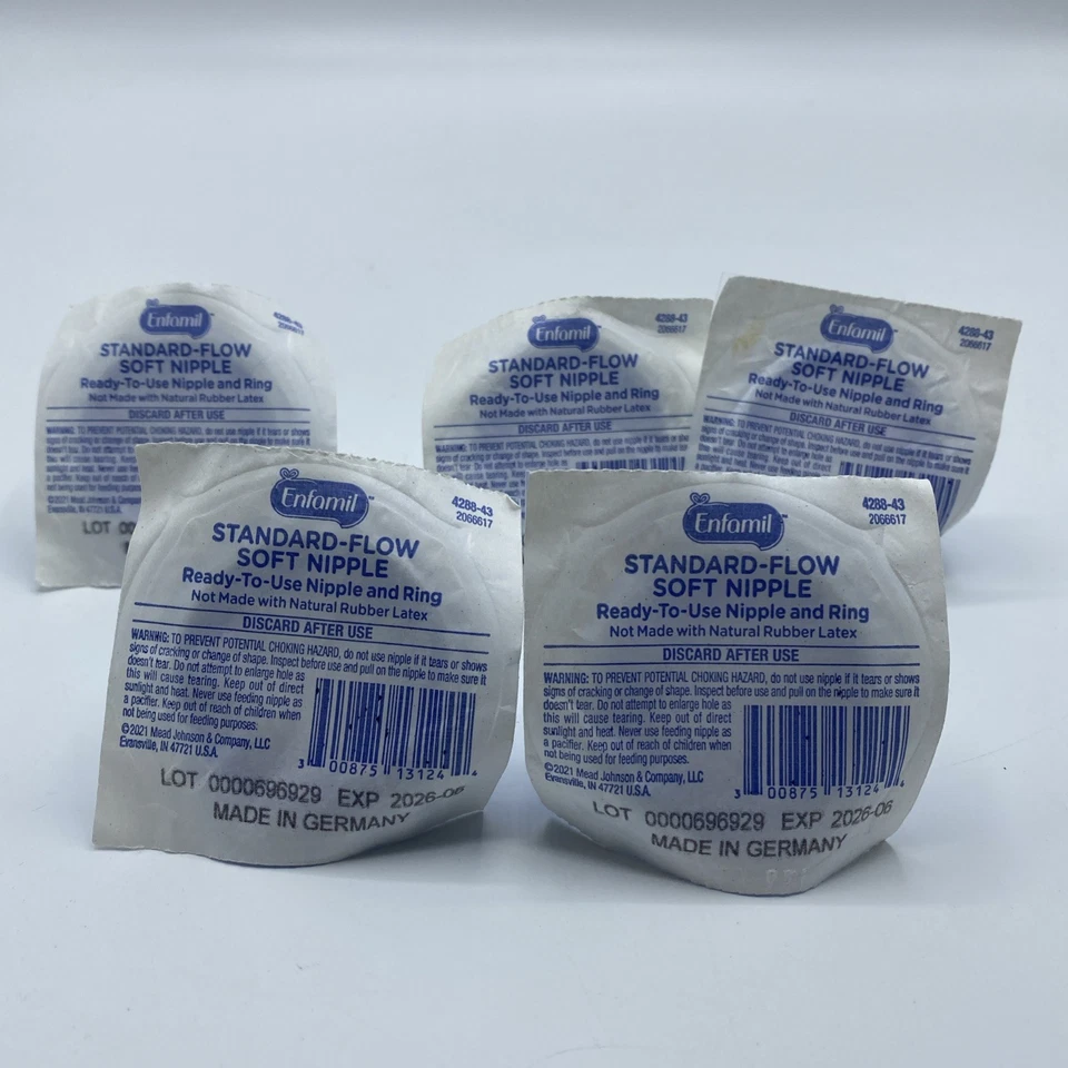 Enfamil Standard Flow Soft Nipples Latex-Free NEW! Expires 06-2026 Pack Of 5 - Image 3 of 3