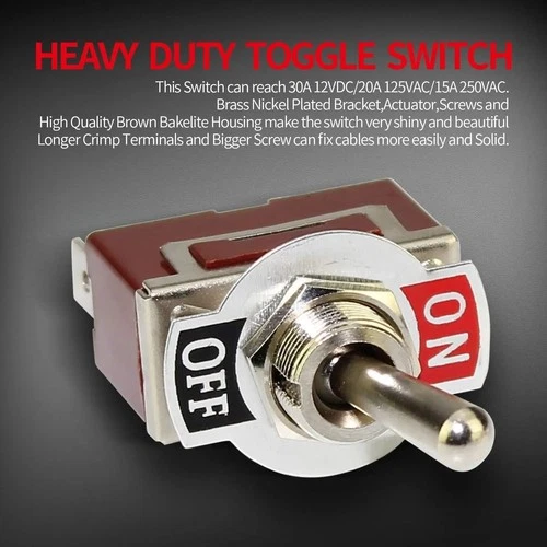 2PCS Waterproof Toggle Switch SPST ON Off 12V DC 30A 2 Pin Marine Car Boat UK - Picture 4 of 6