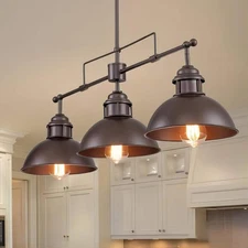 Rrtyo Husby 3-Light Oil Rubbed Bronze Kitchen Island Pendant Light w/Metal Shade