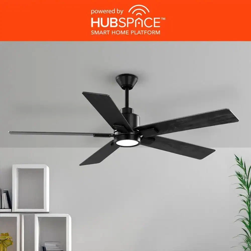 Hampton Bay Zandra II 52 in. Indoor/Outdoor Matte Black Ceiling Fan with Remote