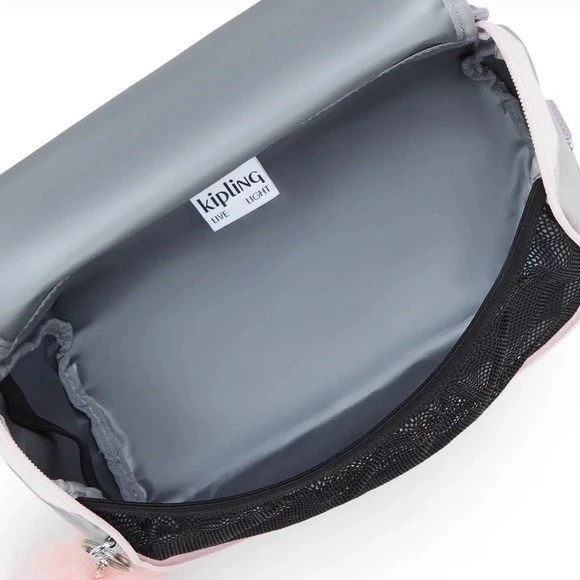 Kipling New Kichirou BTS GM Mion Grey Metallic Lunch Bag - Image 2 of 4