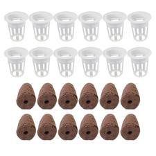 12 Sets Slotted Nursery Pots Greenhouse Hydroponic Sponge Garden Net Cups 1.01 per sponge