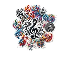 10  Colorful Music  Stickers Laptops Notebooks Journals Glossy Scrapbooking
