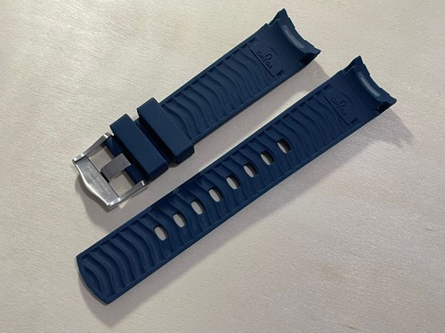 20mm Omega seamaster 300 Navy Blue Rubber Watch Strap Band With buckle solid - Picture 4 of 6