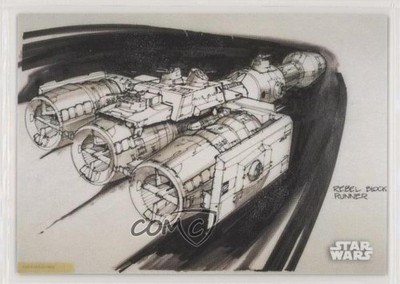 2018 Topps Star Wars Black and White Concept Art Rebel Blockade Runner #CA-8 2k3