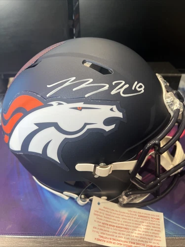 Bo Nix Autographed Denver Broncos 2024 Full Sized Authentic Helmet Beckett COA