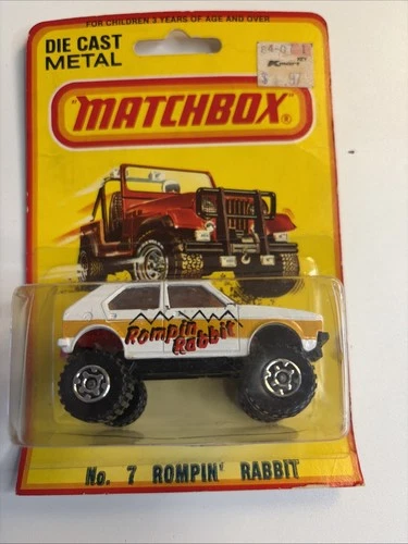 Vintage 1982 Matchbox Rompin’ Rabbit 4x4 7 White Orange HTF