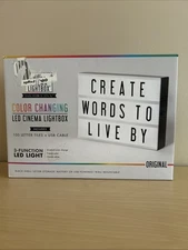 Cinema Light Box Letter Board - 12x9-Inch Light Up Signs with 100 Letters, Nu...