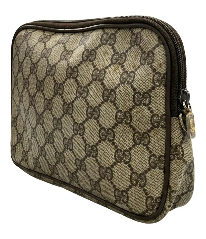 Vintage Gucci Crossbody Shoulder Bag GG Supreme leather Brown Auth F/S Good - Image 3 of 4