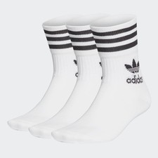 Adidas Kids Enjoy Summer Mid-Cut Crew Socks XX Large 3 Pairs White GD3575-KXXL