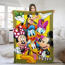 Personalized Mickey And Friends Disney Fleece Blanket