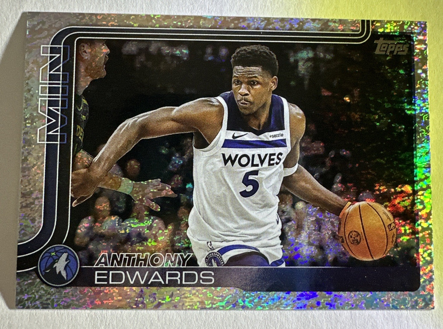 2025-26 TOPPS NBA ANTHONY EDWARDS SANDGLITTER FOIL SSP #108 TIMBERWOLVES A2
