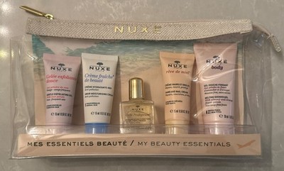 Nuxe Huile Prodigieuse Indulge Travel Set Shower Gel, Exfoliant, & Moisturizers