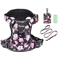 Petmolico Large Dog Harness Set, Reflective Vest, 2 Leash, Rope, Poop Bag Holder