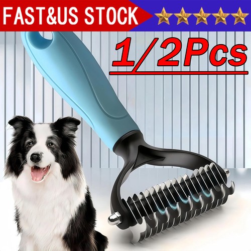 Professional Pet Grooming Tool 2 Sided Undercoat Dog Cat Shedding Comb Brush Pet