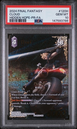 2024 Final Fantasy Hidden Hope #120H Cloud Full Art PSA10