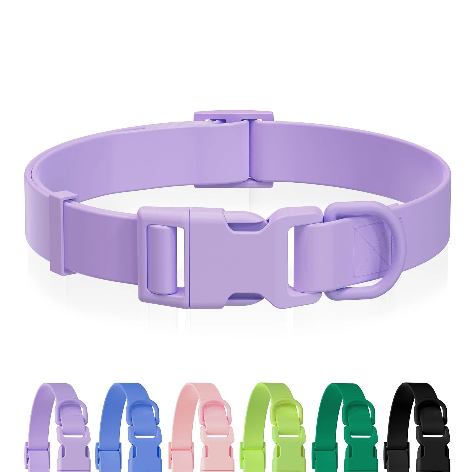 Waterproof Rubber Dog Collar Odor Resistant Easy Clean Fits Small Medium Lrg
