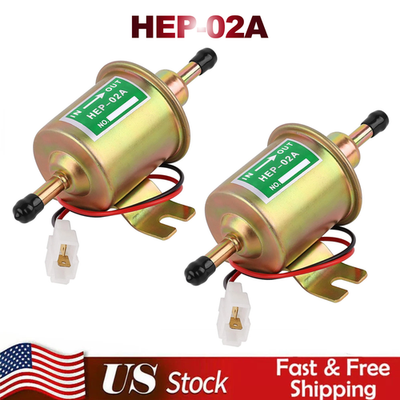 #ad 2 Packs 12V Electric Fuel Pump HEP 02A Universal Inline Low Pressure Gas Diesel $20.99