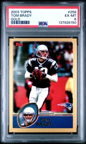 2003 TOPPS GOLD #258 TOM BRADY 361/499 PSA 6