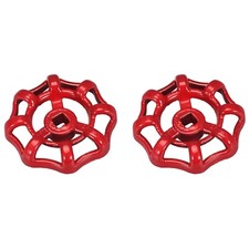 Metal Outside Faucet Round Wheel Handle, Square Broach 6x6mm, Wheel OD 51mm P...