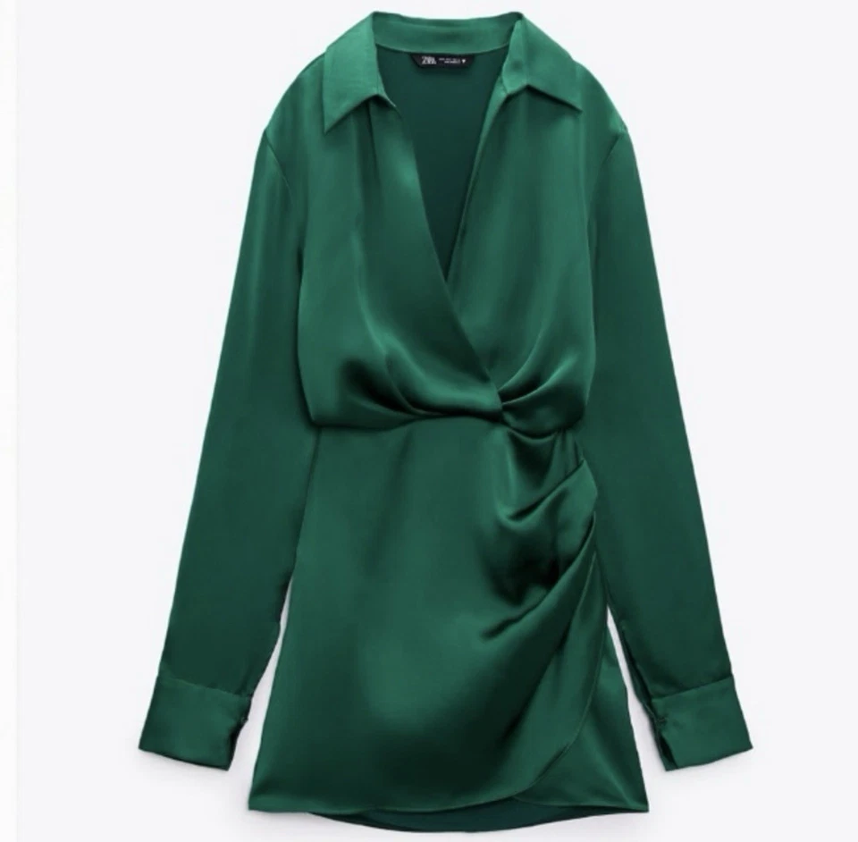 zara satin effect mini dress Size XS - Image 2 of 4