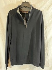 Men  s NWT Tasso Elba XL Black 1/4 Zip Cotton Sweatshirt