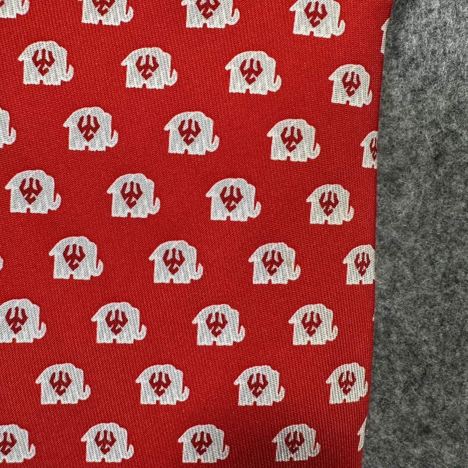 Мужской красный шелковый галстук Vineyard Vines Washington and Lee GOP слон сделано в США 2012 - Изображение 2 из 4