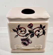 Croscill Chambord Amethyst Kleenex Box ceramic tissue cover country floral garde