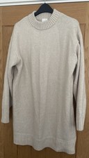 H&M Cream Knitted Jumper Dress Size M - Nearly New