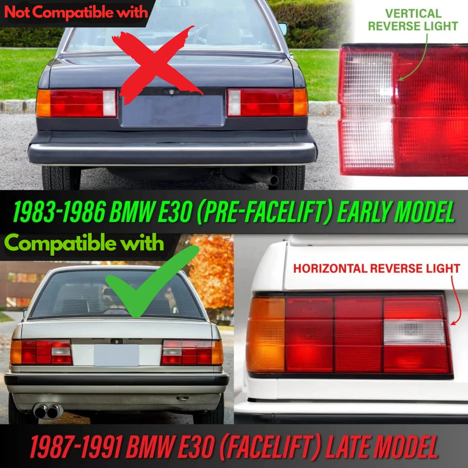 JUEGO LUZ TRASERA IZQUIERDA DERECHA BMW E30 ÚLTIMO MODELO 63211386941 63211386942 Foto 4 de 4