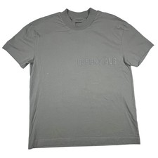Fear of God Essentials T-Shirt Mens XS Beige Silicone Logo Boxy Streetwear Flaw