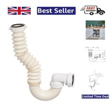 Reliable Sink Trap with Odor Prevention and Extendable Drain Connection - White