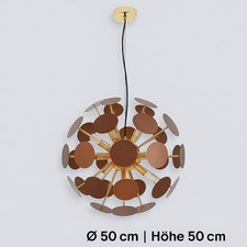 LED Deckenlampe Kugelform Ø50cm Modern Hängelampe Metall Gold Braun Wohnzimmer