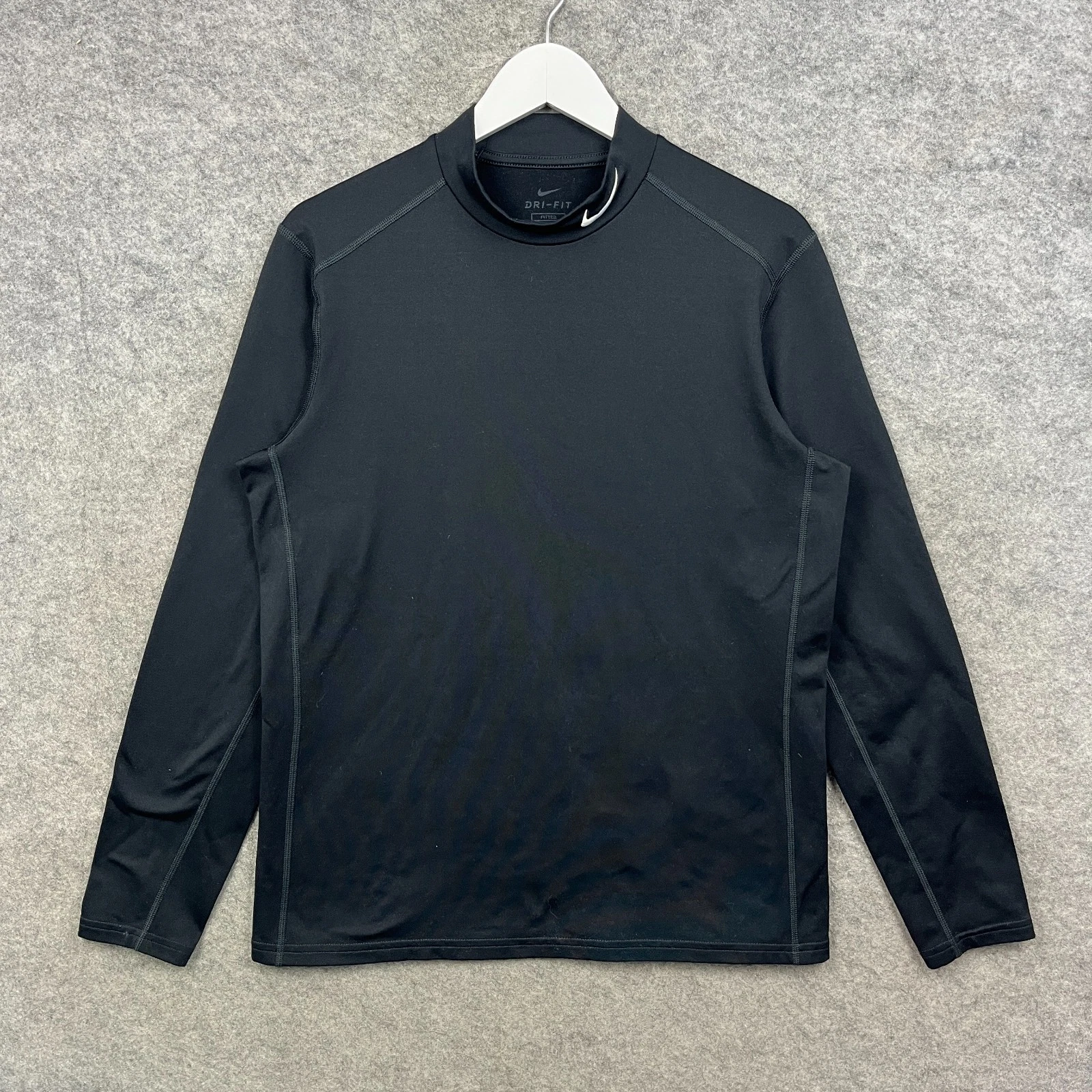 Nike Top Mens Large Black Base Layer Fitted Golf Performance Pullover Dri Fit