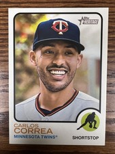 2022 Topps Heritage #OB-CC Carlos Correa Oversized 1973 Topps Box Toppers
