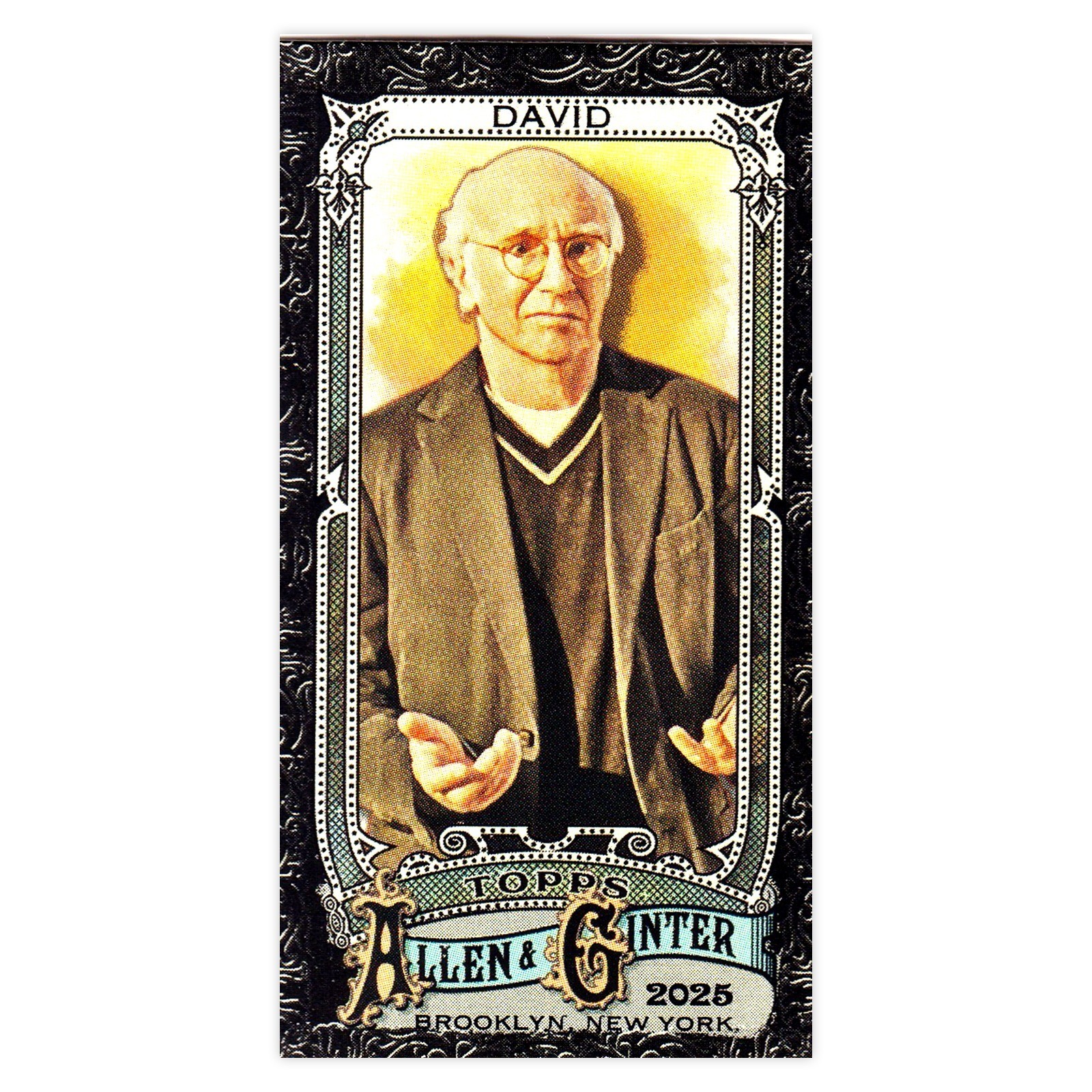 Larry David Mini Black Border Topps Allen & 2025 Ginter SSP