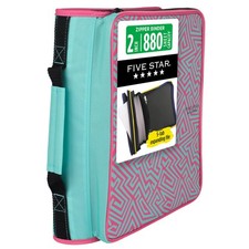 Five Star Zipper Binder 2 Inch O-Rings Case Organiser with Multi-Access and 5...